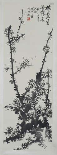 CHINESE SCROLL PAINTING OF PLUM BLOSSOMMINGS