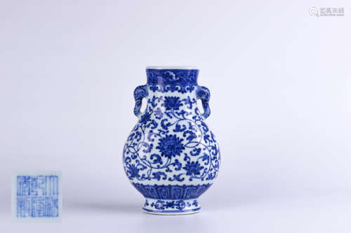 A Chinese Blue Glazed Porcelain Vase