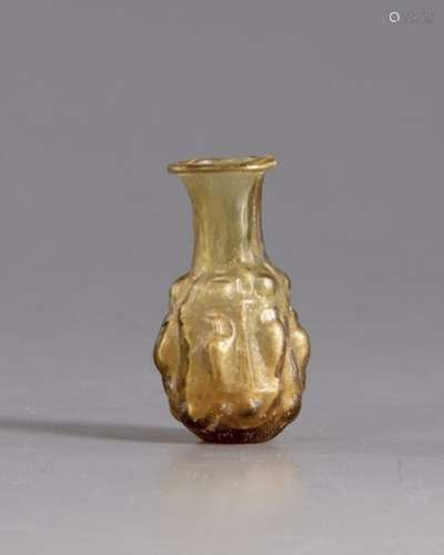 A Roman glass flask