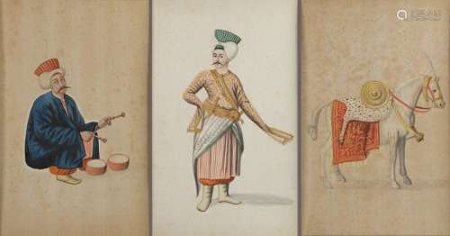A lot of three Ottoman school watercolours