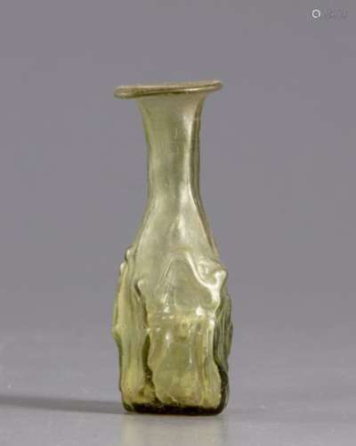 A Roman glass flask
