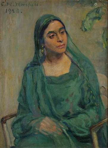 Portrait of an Oriental woman seated