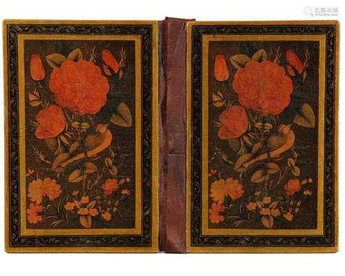 A pair of Qajar lacquer book covers