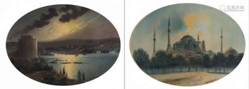 Two pastels. Night over the Bosphorus and The Gran…