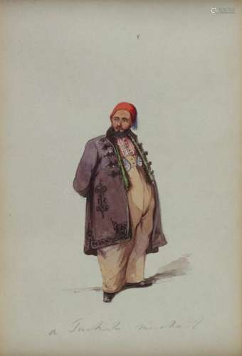 A watercolour representing a Turkish gentleman