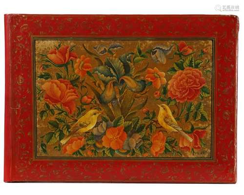 Two Islamic Qajar lacquered book covers