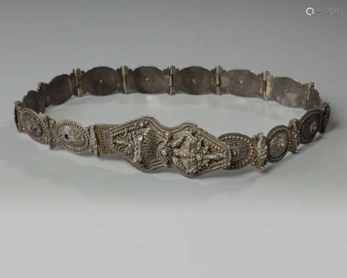 An islamic ottoman silver belt