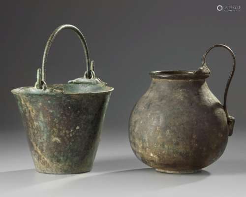 A Roman and a Byzantine bronze vessel