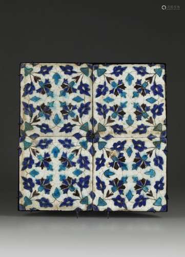 Four Damascus pottery tiles