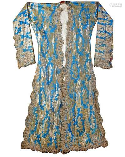 An Ottoman gilt embroidered silk robe