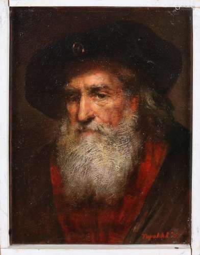 P.H. Topalski, Portret Joodse man met hoofdbedekking