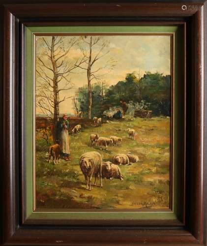 J. ter Haar, Herderin met schapen