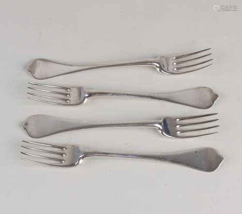 4x Antieke zilveren vorken