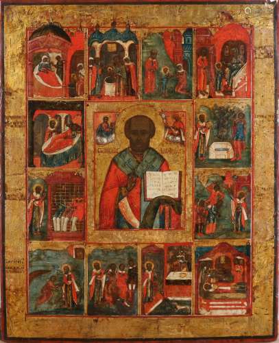 Zeldzaam antiek St. Nicolaas ikoon