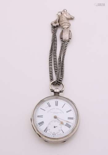 Zilveren horloge met ketting