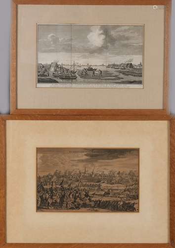 2x Antieke gravures, 17e - 18e eeuw