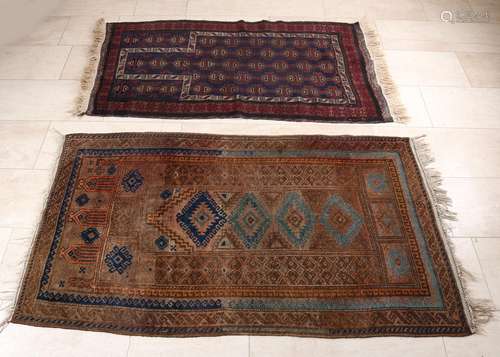 2x Oude Perzische kleden, 142 x 84 cm / 154 x 925 cm