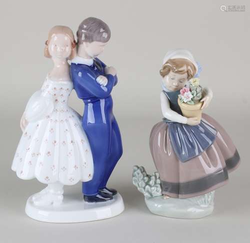 2x Porseleinen beelden (B&G/Lladro)