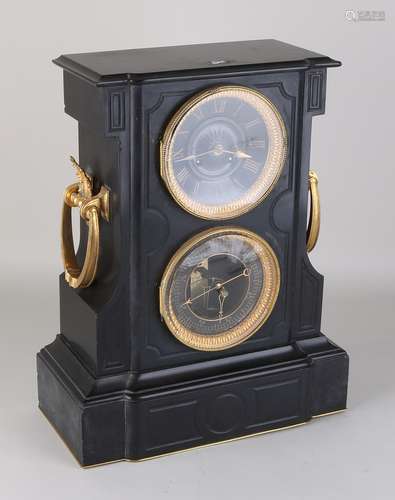 Antieke Franse pendule met barometer