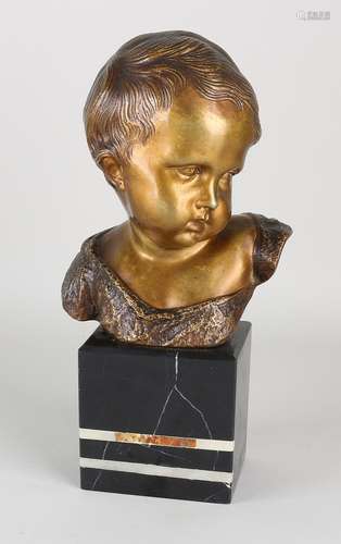 Art Deco bronzen kinderbuste