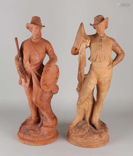 2x Antieke terracotta figuren