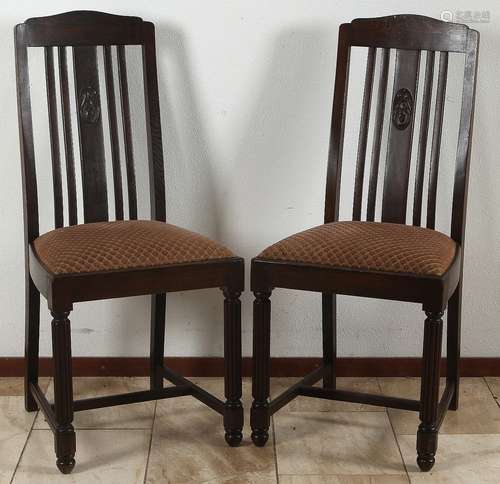 4x Eiken stoelen, 1910