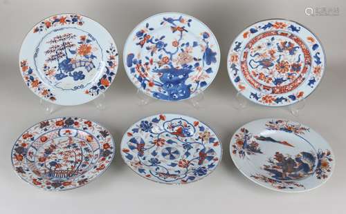 6x Chinese Imari borden, 18e eeuw