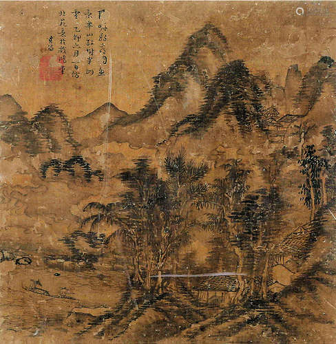 董其昌 山水 镜框