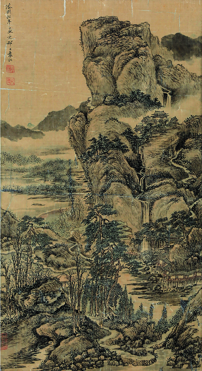 现代画家袁江的山水画图片