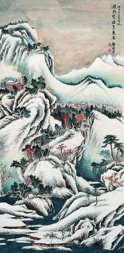 糜耕云 雪景 立轴