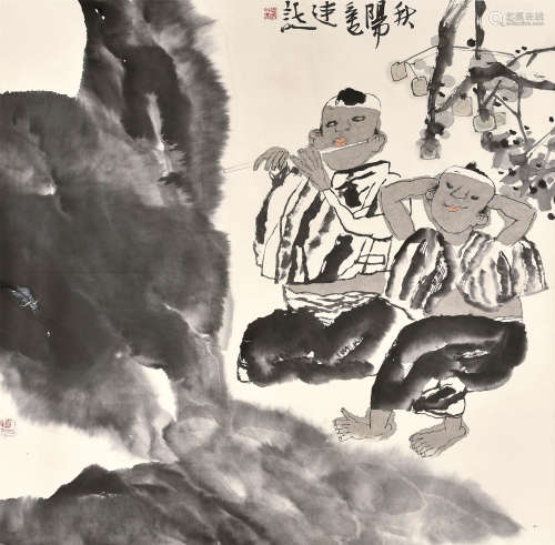 李连志 2001年作 秋阳 镜片 设色纸本