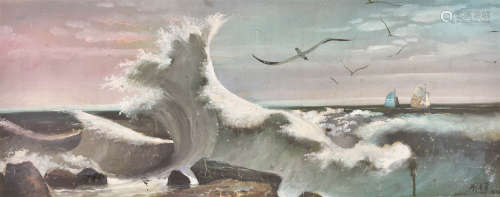 刘春华 1973年作 风景 框 布面油画