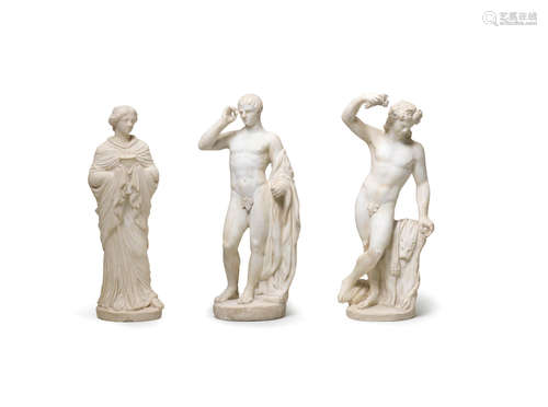 Three Italian biscuit figures, late 18th/early 19th century