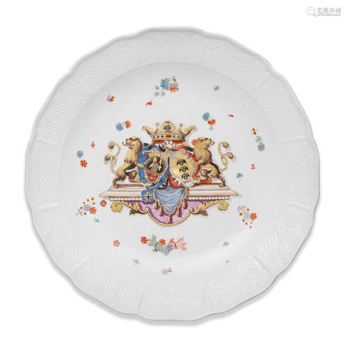 A rare Meissen large dish from the Sulkowski Service, circa 1735-38