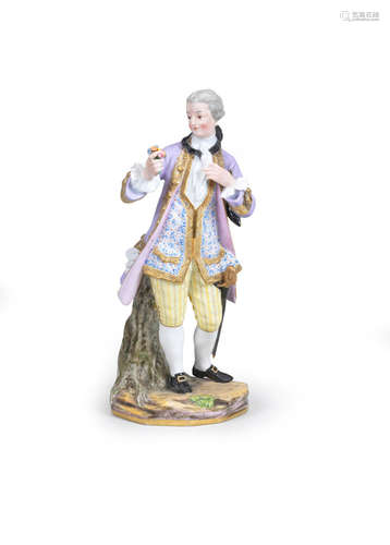 A Meissen figure of a gentleman, 19th century