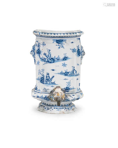 A Moustiers faience wall cistern, circa 1740