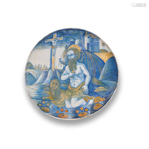 A Deruta maiolica tazza, probably the workshop of Giacomo Mancini (