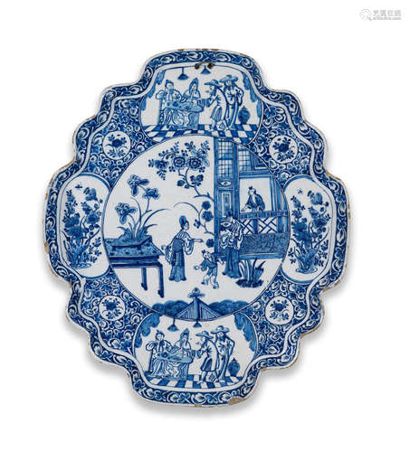 A large Dutch Delftware plaque, circa 1740-60