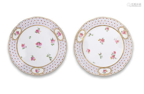 A pair of Sevres plates, circa 1775-80