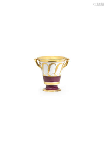 A Vienna two-handled flared beaker, circa 1808