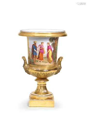 A large Naples, Poulard Prad, gold-ground krater vase, circa 1820