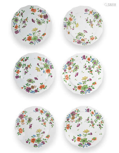 Six Doccia plates, circa 1750