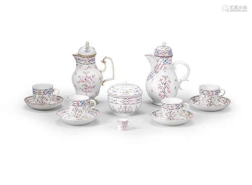 A Nymphenburg part coffee service, circa 1780