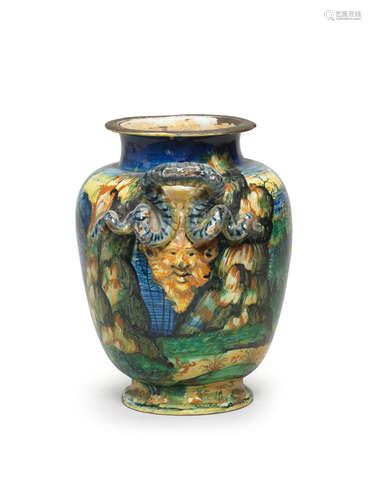 An Urbino wet drug jar attributed to the Fontana workshop, circa 1565-70