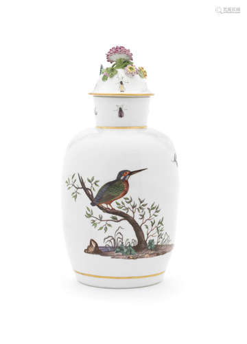 A Meissen Augustus Rex vase and a cover, circa 1745