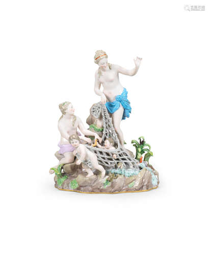 A Meissen group of the Capture of the Tritons, late 19th century