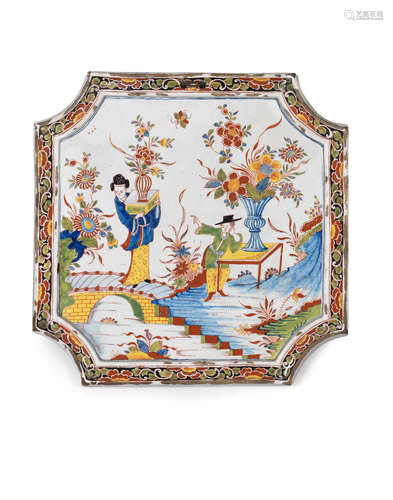 A Dutch delftware plaque, circa 1720