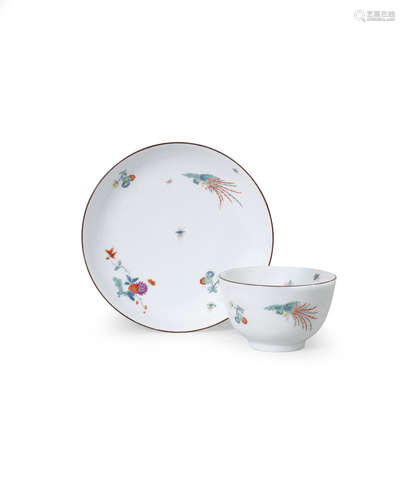 A Meissen teabowl and saucer, circa 1730-35