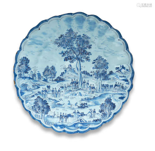 A Hanau faience charger, circa 1680-1700