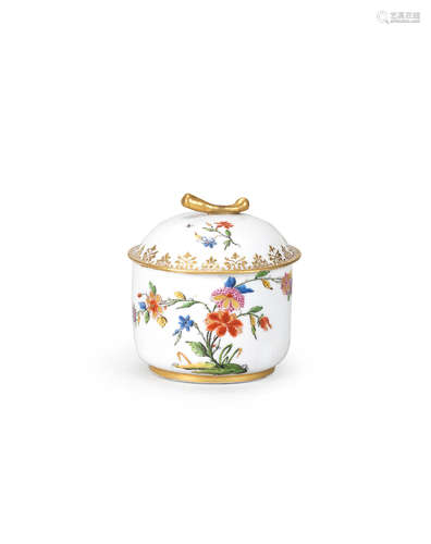 A Capodimonte sugar bowl and cover, circa 1750